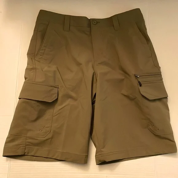 George Shorts | Mens Size 30 Tan Shorts Knee Length 7 Pockets Zippered & Some Velcro Flat Front | Color: Tan | Size: 30 | Pm-56893966's Closet